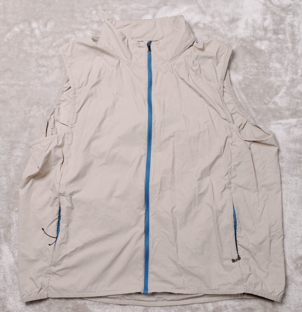REI Co-op Lightweight Wind Vest w/Pockets Light Tan & Blue Mens Size XXL